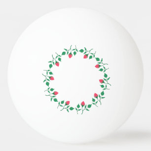 Blommigt runt ram med blommor från rosa ros pingisboll