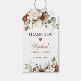 Blommigt Rust Cream Greenery Guld Möhippa Presentetikett