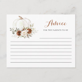 Blommigt Rust Cream Pumpkin Baby Shower Adapter Tilläggskort