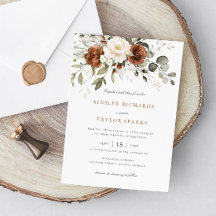 Blommigt Rust Ivory Cream Greenery Fall Wedding
