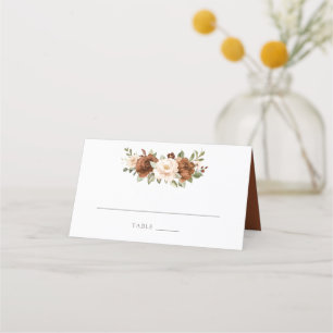 Blommigt Rust Peach Greenery Elegant bröllop Placeringskort