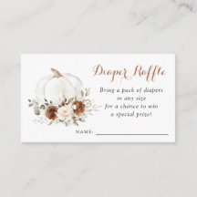 Blommigt Rust Pumpkin Baby Shower Raffle