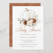 Blommigt Rust Pumpkin Greenery Fall Baby Shower