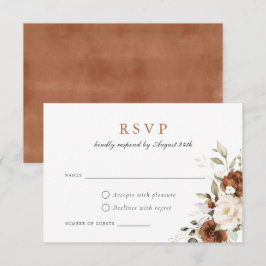 Blommigt Rust Pumpkin Greenery Fall Wedding OSA Inbjudningar