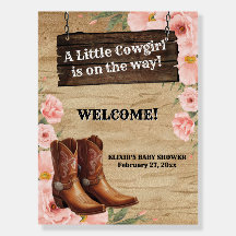 Blommigt Rustic Cowgirl Boots Baby Shower