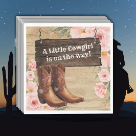Blommigt Rustic Cowgirl Boots Baby Shower Pappersservett