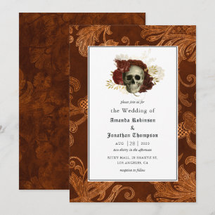 Blommigt Rustic Damask Gothic Bröllop Inbjudningar