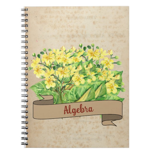 Blommigt Rustic Fall Inspire School Anteckningsbok (Framsidan)