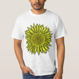 Blommigt Rustic Gult Solros Hand plockade T Shirt