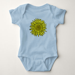Blommigt Rustic Gult Solros Hand plockade T Shirt