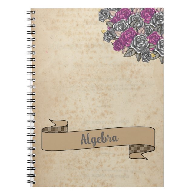 Blommigt Rustic Inspire School Anteckningsbok (Framsidan)