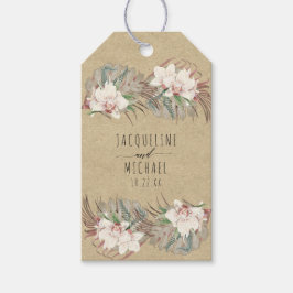Blommigt Rustic Kraft Beach Orchid Handflatan Gree Presentetikett
