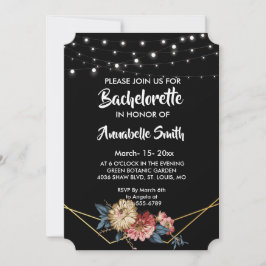 Blommigt Rustic Magnolia String Ljus bachelor Inbjudningar