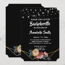 Blommigt Rustic Magnolia String Ljus bachelor Inbjudningar