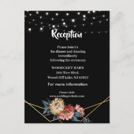 Blommigt Rustic Magnolia String Ljus Meddelande Vykort