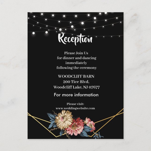 Blommigt Rustic Magnolia String Ljus Meddelande Vykort (Framsida)