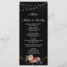 Blommigt Rustic Magnolia String Ljus Menu Program