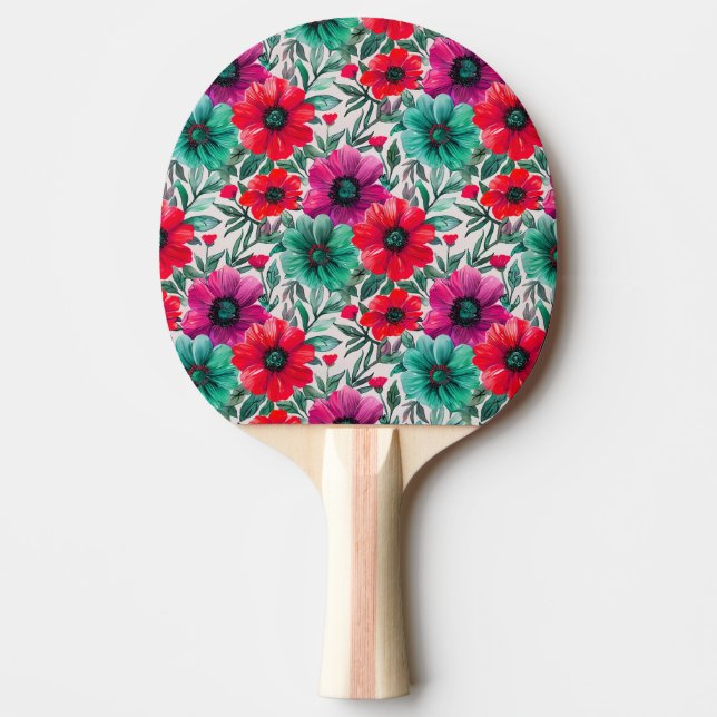 Blommigt Rustic mode retro mönster Pingisracket (Framsidan)