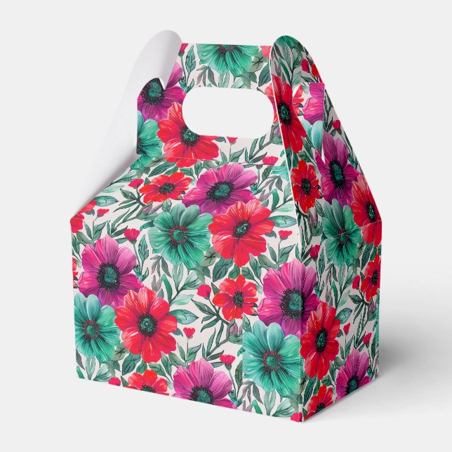 Blommigt Rustic mode retro mönster Presentaskar (Framsidan Sidan)