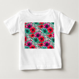 Blommigt Rustic mode retro mönster T Shirt