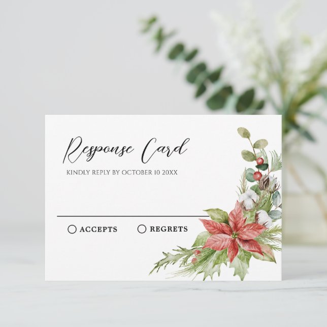 Blommigt Rustic Red and grönt OSA Kort (Stående Fram)