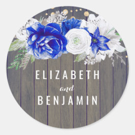 Blommigt Rustic Runt Klistermärke