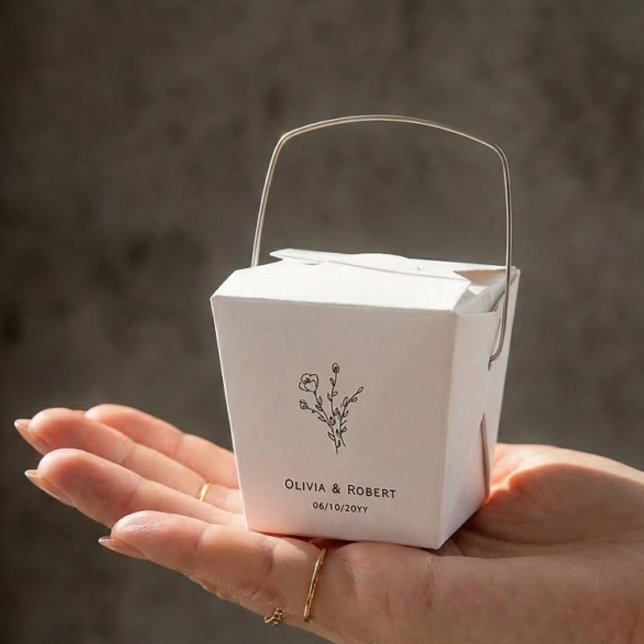 Blommigt Rustic Simple Personligt bröllp Presentaskar (Skapare uppladdad)