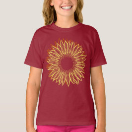 Blommigt Rustic Solros Light Hand plockade T Shirt