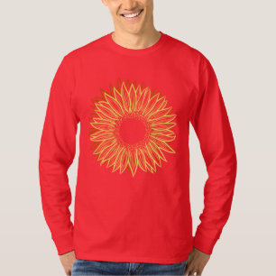 Blommigt Rustic Solros Light Hand plockade T Shirt