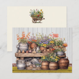 Blommigt Rustic  vykort
