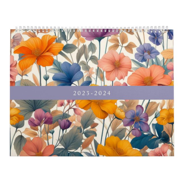 Blommigt: Rustika, färgstarka bohemiska botaniska Kalender (Omslag)