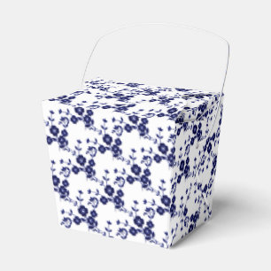 Blommigt RYGG Stil 1-BLÅ VITFAVOR, T-o Presentaskar