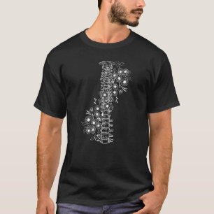 Blommigt Ryggsladd för humant ryggrad Skall Anatom T Shirt