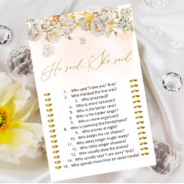 Blommigt sa att hon sa att hon gissade vem som sa