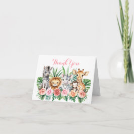 Blommigt Safari Animals Baby Shower Tack för ditt