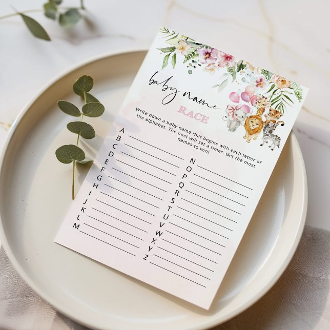 Blommigt safari baby namn tävling babyduschspel fö (Skapare uppladdad)