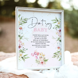 Blommigt safari-djur Säg inte babyduschspel Poster