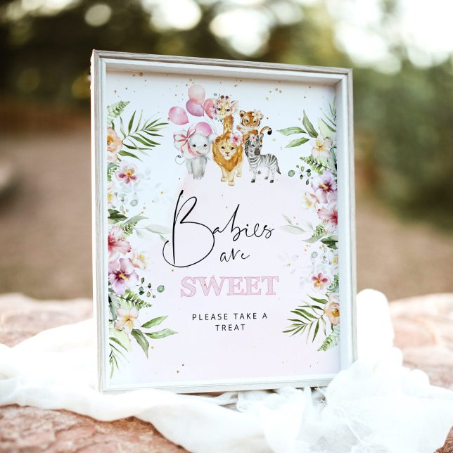 Blommigt safari-djur Spädbarn är söt Poster (Skapare uppladdad)