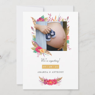 Blommigt Safari Photo Gravid Meddelande om 