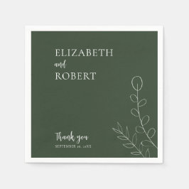 Blommigt Sage Bröllop Script Elegant minimal enkel Pappersservett