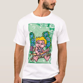 Blommigt Sagittarius Archer child, blåa blommor T Shirt
