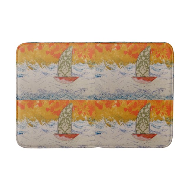 Blommigt Sail Bath Mat Badrumsmatta (Framsidan)