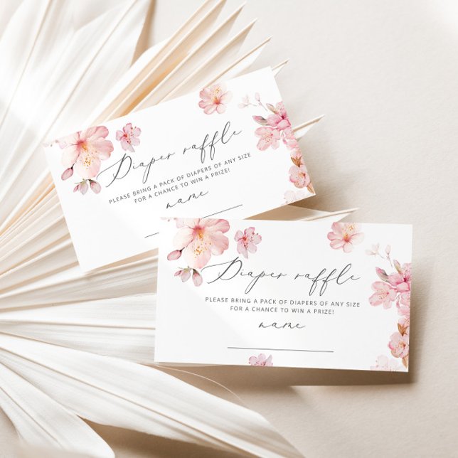  blommigt sakura diaper raffle biljett tilläggskort (Skapare uppladdad)