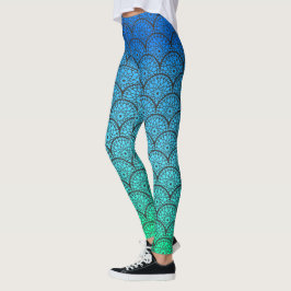 Blommigt Scalloped Gradient Leggings