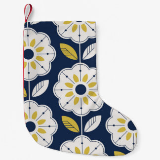 Blommigt Scandinavian Stil Seamless Mönster Liten Julstrumpa
