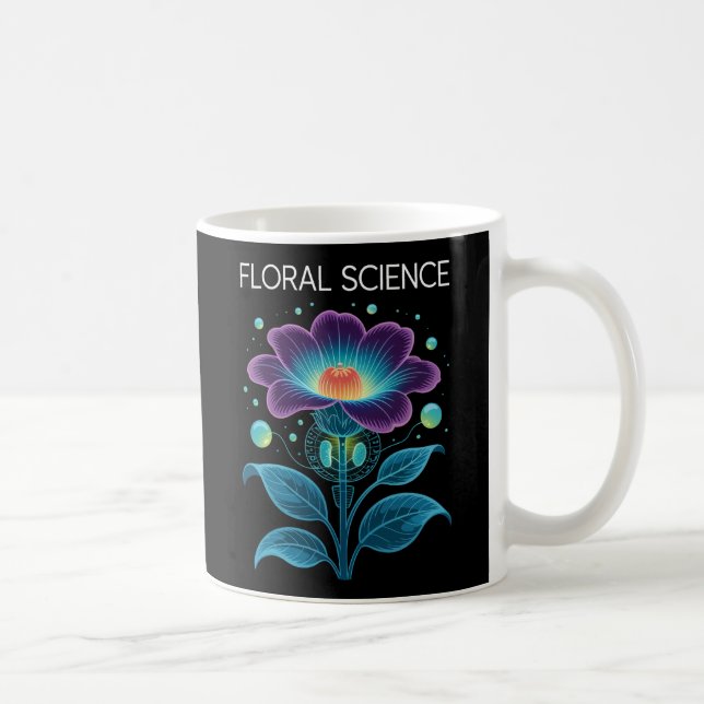 Blommigt Science Botany och Chemistry Fusion Kaffemugg (Höger)