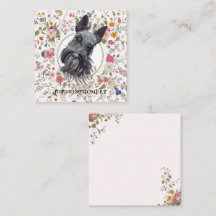 Blommigt Scottish Terrier Hund Mamma Notecard
