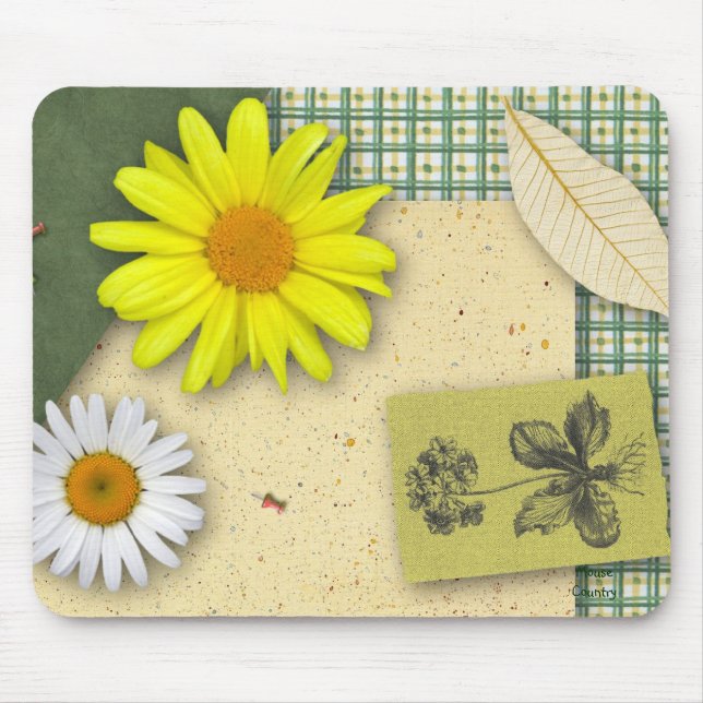 Blommigt Scrapbook Mousepad Musmatta (Framsidan)
