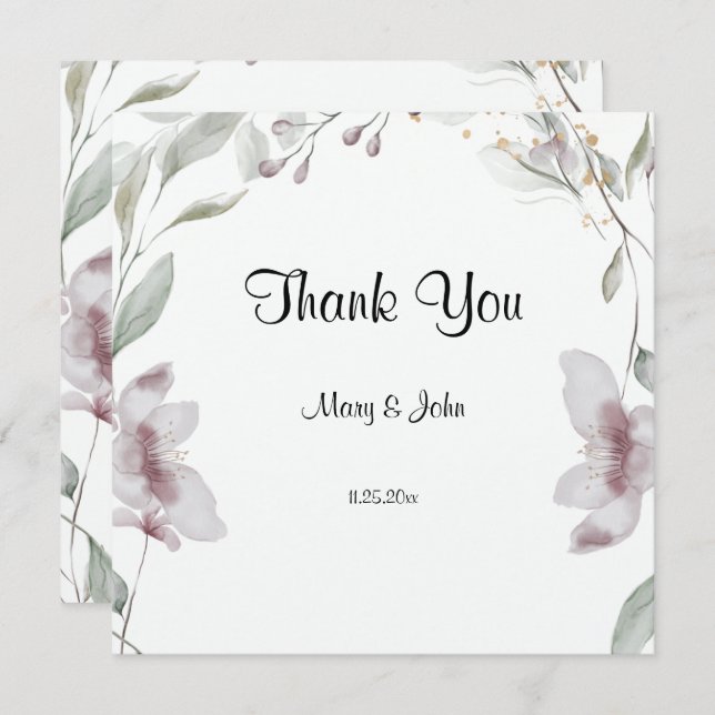 Blommigt Script Kärlek Heart Bröllop (Fram/baksida)