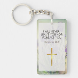Blommigt Scripture Acrylic Keychain Nyckelring